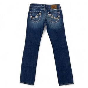 Big Star Sweet Straight Jeans 30x32 Ultra Low Rise Embroidered Pockets